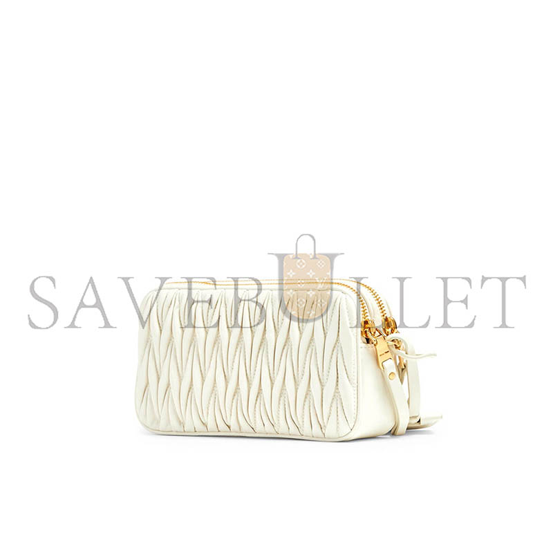 MIU MIU MATELASSE NAPPA LEATHER DOUBLE-LAYER CROSSBODY CAMERA BAG 5BP045 (18*10*5cm)